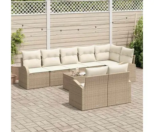 9 Daļu Dārza Dīvānu Komplekts Ar Spilveniem Brūnā Poli Rotangpalma Vidaxl