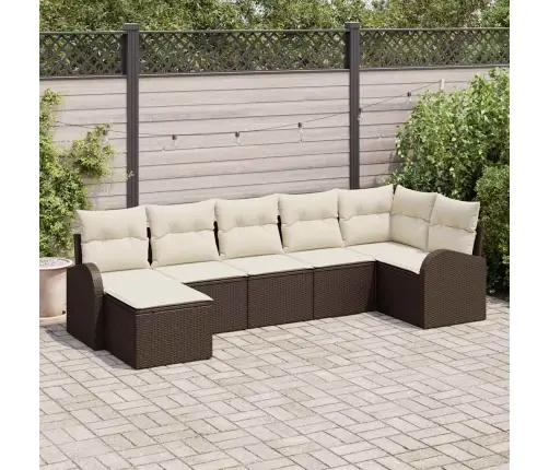 Diivanikomplekt Padjaga Ladustamisega 7 Pcs Pruun Polürotang