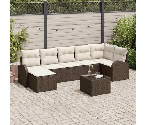 Aia Diivanikomplekt 8 Pcs Pruun Polürooster