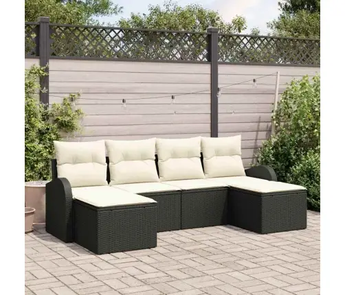 Diivanikomplekt Padjaga 6 Pcs Must Ja Valge Polürotang