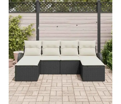 Diivanikomplekt Padjaga 6 Pcs Must Ja Valge Polürotang