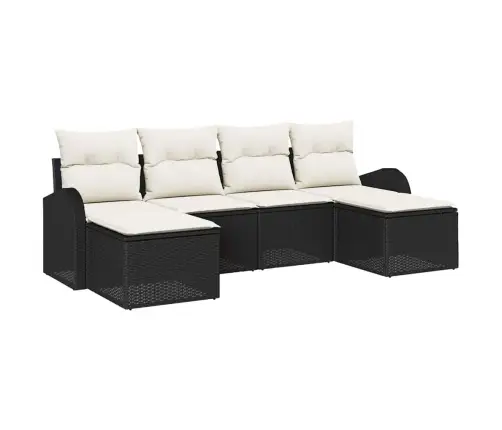 Diivanikomplekt Padjaga 6 Pcs Must Ja Valge Polürotang