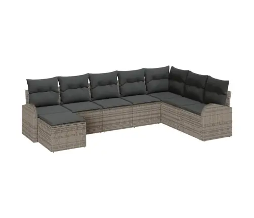 Sofos Komplektas Su Pagalve Su Saugykla 8 Pcs Pilka Poliratanas