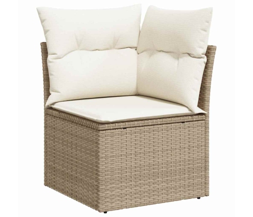 Sodo Sofų Rinkinys 9 Pcs Smėlio Ir Balta Poli Ratanas