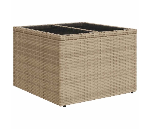 Sodo Sofų Rinkinys 9 Pcs Smėlio Ir Balta Poli Ratanas