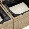 Dārza Dīvānu Komplekts 7 Pcs Bēšs Un Balts Poliūtu Rotangpalma Vidaxl