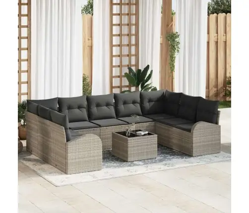 Diivanikomplekt Padjaga 10 Pcs Helehall Polürotang