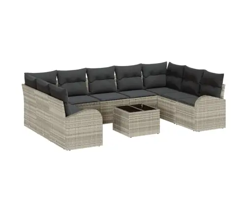 Diivanikomplekt Padjaga 10 Pcs Helehall Polürotang