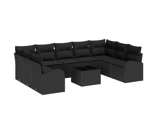 10 Gabalu Dārza Dīvānu Komplekts Ar Spilveniem, Bēša Poli Rotangpalma Vidaxl