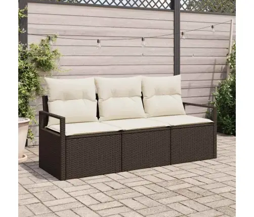 Aia Diivanikomplekt Padjaga Ladustamisega 3 Pcs Pruun Ja Kreem