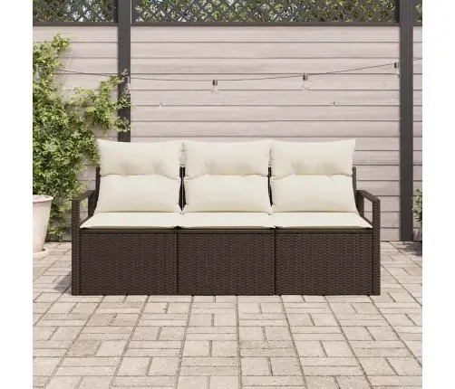 Aia Diivanikomplekt Padjaga Ladustamisega 3 Pcs Pruun Ja Kreem