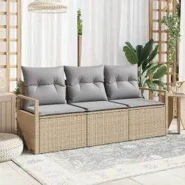 Dārza Dīvānu Komplekts Ar Spilvenu 3 Pcs Bēša Un Gaiši Pelēka Vidaxl Dārza Dīvānu Komplekts Ar Spilvenu 3 Pcs Bēša Un Gaiši Pelēka Vidaxl