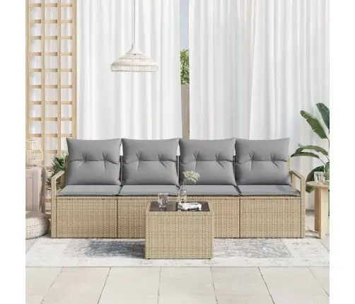 Diivanikomplekt Padjaga 5 Pcs Beež Ja Hall Polürotang