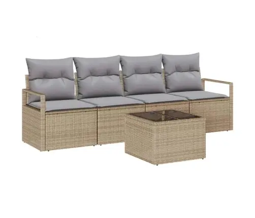 Diivanikomplekt Padjaga 5 Pcs Beež Ja Hall Polürotang