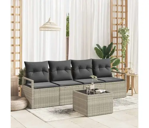 5 Daļu Dārza Dīvānu Komplekts Ar Spilveniem, Gaiši Pelēks, Polirātnas Vidaxl 5 Daļu Dārza Dīvānu Komplekts Ar Spilveniem, Gaiši Pelēks, Polirātnas Vidaxl