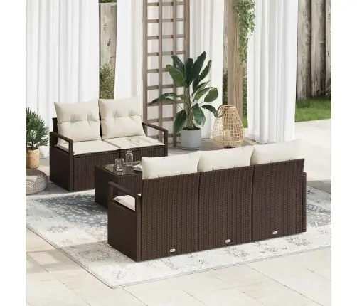 6 Daļu Dārza Dīvānu Komplekts Ar Spilveniem Brūnā Poli-Ratanā Vidaxl 6 Daļu Dārza Dīvānu Komplekts Ar Spilveniem Brūnā Poli-Ratanā Vidaxl