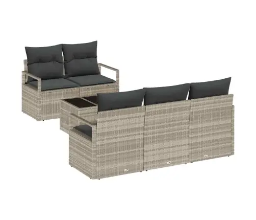 Aia Diivanikomplekt 6 Pcs Helehall Ja Tumehall Polürotang