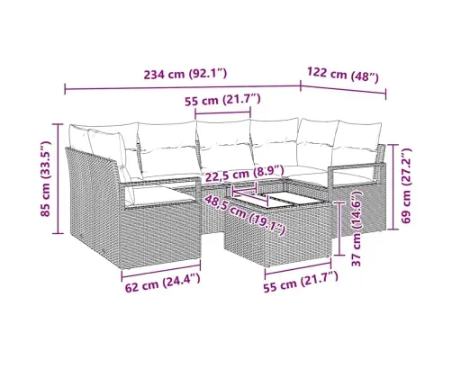 Aia Diivanikomplekt Padjaga Ladustamisega 7 Pcs Beez Ja Koor