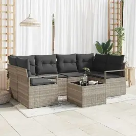 Dārza Dīvānu Komplekts 7 Pcs Gaiši Pelēks Un Tumši Pelēks Vidaxl Dārza Dīvānu Komplekts 7 Pcs Gaiši Pelēks Un Tumši Pelēks Vidaxl