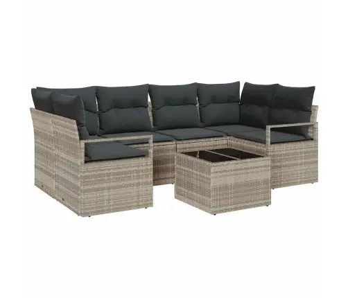 7 Daļu Dārza Dīvānu Komplekts Ar Spilveniem - Gaiši Pelēks, Polipiegliens Vidaxl 7 Daļu Dārza Dīvānu Komplekts Ar Spilveniem - Gaiši Pelēks, Polipiegliens Vidaxl