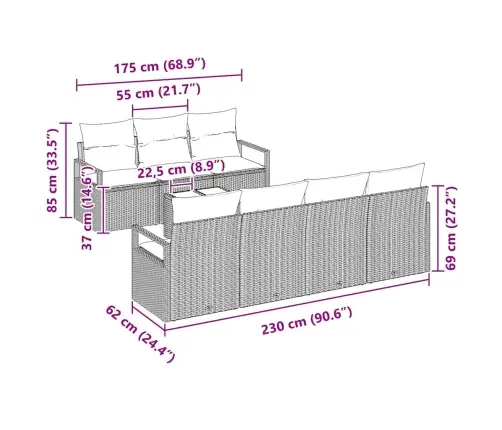 Aia Diivanikomplekt Padjaga Padjaga 8 Pcs Helehall Ja Tumehall
