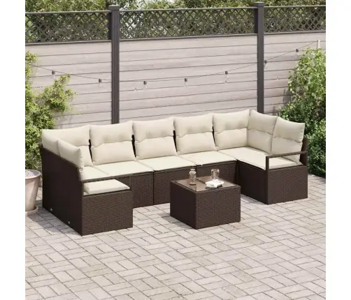 8 Daļīgs Dārza Dīvānu Komplekts Ar Spilveniem Vidaxl