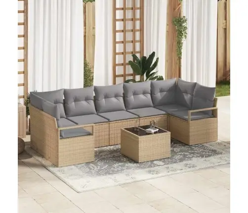 Sodo Sofų Rinkinys 8 Pcs Bežinė Ir Pilka 55 X 55 X 37 Cm Sodo Sofų Rinkinys 8 Pcs Bežinė Ir Pilka 55 X 55 X 37 Cm