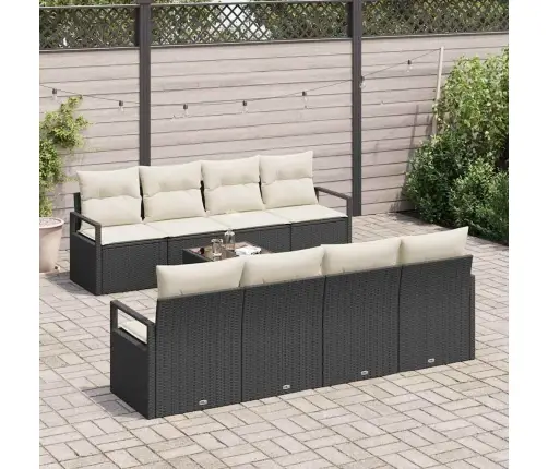 Diivanikomplekt Padjaga 9 Pcs Must Ja Kreem Polürotang