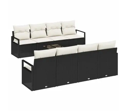 Diivanikomplekt Padjaga 9 Pcs Must Ja Kreem Polürotang