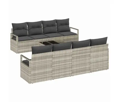 9 Daļu Dārza Dīvānu Komplekts Ar Spilveniem Gaiši Pelēkā Poliratanā Vidaxl 9 Daļu Dārza Dīvānu Komplekts Ar Spilveniem Gaiši Pelēkā Poliratanā Vidaxl