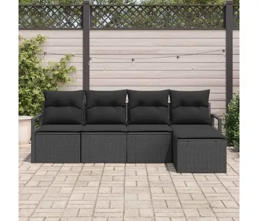 Aia Diivanikomplekt Padjaga Ladustamisega 5 Pcs Must