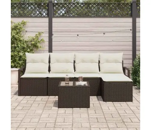 5 Gabalu Dārza Dīvānu Komplekts Ar Spilveniem Pelēks Rotangpalma Vidaxl