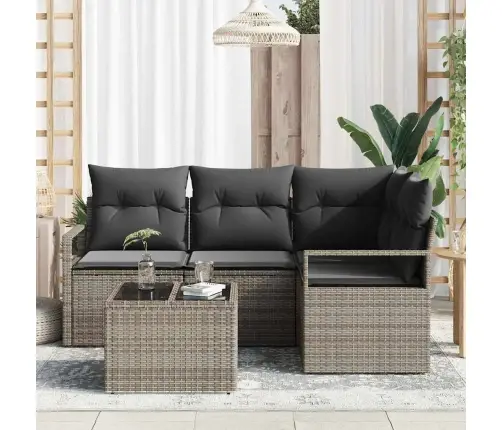 Dārza Dīvānu Komplekts Ar Spilvenu 5 Pcs Gaiši Pelēks Vidaxl