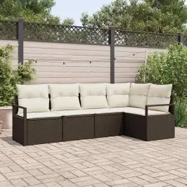 Aia Diivanikomplekt Padjaga Ladustamisega 5 Pcs Pruun Ja Kreem