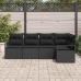 Sodo Sofų Rinkinys Su Pagalve Su Saugykla 5 Pcs Juoda