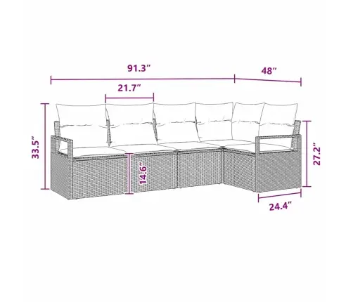 Sodo Sofų Rinkinys Su Pagalve Su Saugykla 6 Pcs Juoda