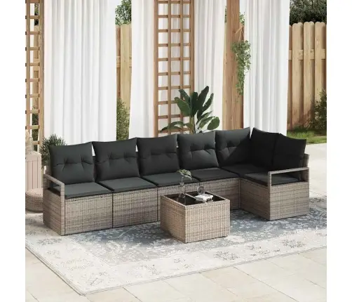 6 Gabalu Dārza Dīvānu Komplekts Ar Spilveniem Melnā Poli Rotangpalmas Vidaxl