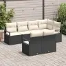 Aia Diivanikomplekt Padjaga Ladustamisega 7 Pcs Must Ja Kreem Aia Diivanikomplekt Padjaga Ladustamisega 7 Pcs Must Ja Kreem