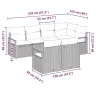 Sodo Sofų Rinkinys Su Pagalve 7 Pcs Bežinė Ir Kreminė Sodo Sofų Rinkinys Su Pagalve 7 Pcs Bežinė Ir Kreminė