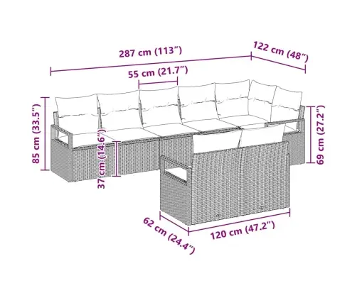 Sodo Sofų Rinkinys Su Pagalve Su Saugykla 8 Pcs Šviesiai Pilka Sodo Sofų Rinkinys Su Pagalve Su Saugykla 8 Pcs Šviesiai Pilka