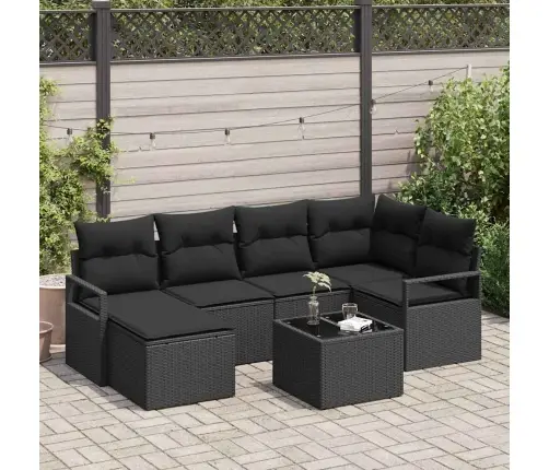 7 Gabalu Dārza Dīvānu Komplekts Ar Spilveniem, Bēšs Poli Rotangpalma Vidaxl