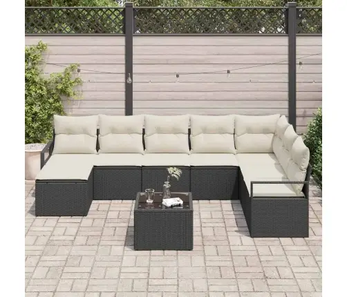 Vidaxl 8 Gabalu Dārza Dīvānu Komplekts Ar Spilveniem Brūnā Poli Rotangpalma