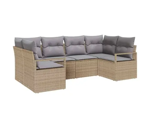 Aia Diivanikomplekt Padjaga 6 Pcs Beež Ja Heledhall Polürotang