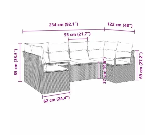 Aia Diivanikomplekt Padjaga 6 Pcs Helehall Polürotang