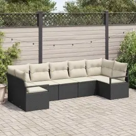 Aia Diivanikomplekt Padjaga Ladustamisega 7 Pcs Must Ja Kreem