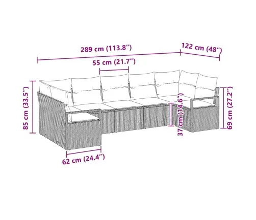Aia Diivanikomplekt Padjaga Ladustamisega 7 Pcs Pruun Ja Kreem