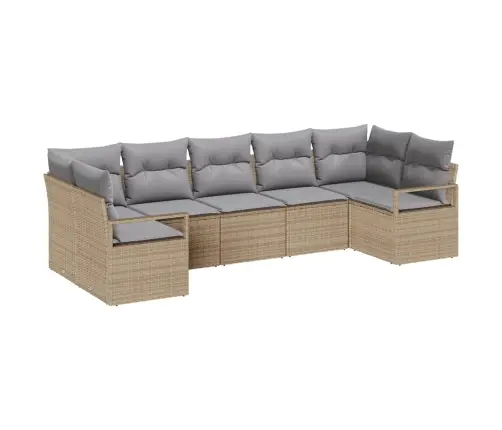 Aia Diivanikomplekt Padjaga 7 Pcs Beež Ja Heledhall Polürotang