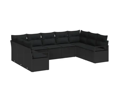 Aia Diivanikomplekt Padjaga Ladustamisega 9 Pcs Must Aia Diivanikomplekt Padjaga Ladustamisega 9 Pcs Must