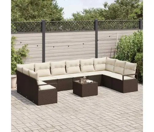 10 Gabalu Dārza Dīvānu Komplekts Ar Spilveniem Pelēkā Poli Rotangpalma Vidaxl