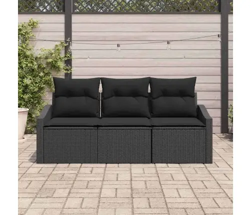 Aia Diivanikomplekt Padjaga Ladustamisega 3 Pcs Must Polürotang